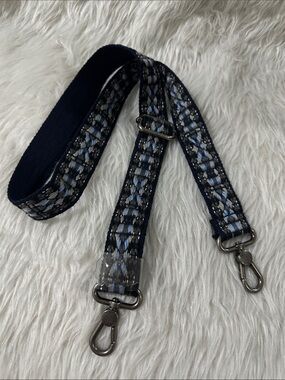 Source Unknown Navy and Light Blue Woven Messenger Strap